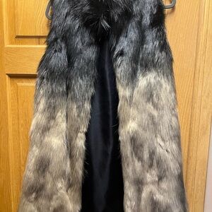 Fabulous Furs Black and Gray Faux Fur Vest
